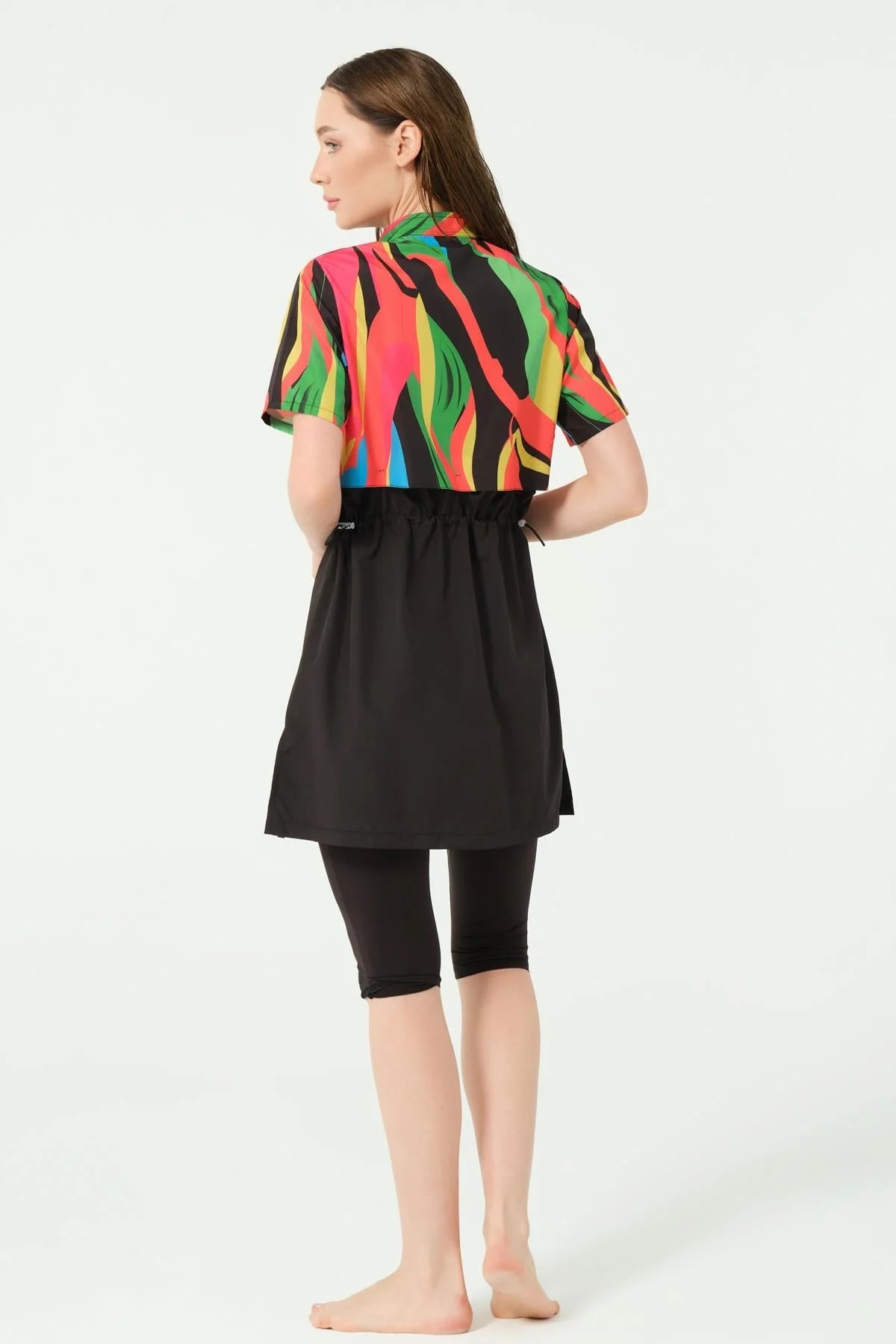 Burkini Virel – Ensemble Sport Chic Multicolore & Noir