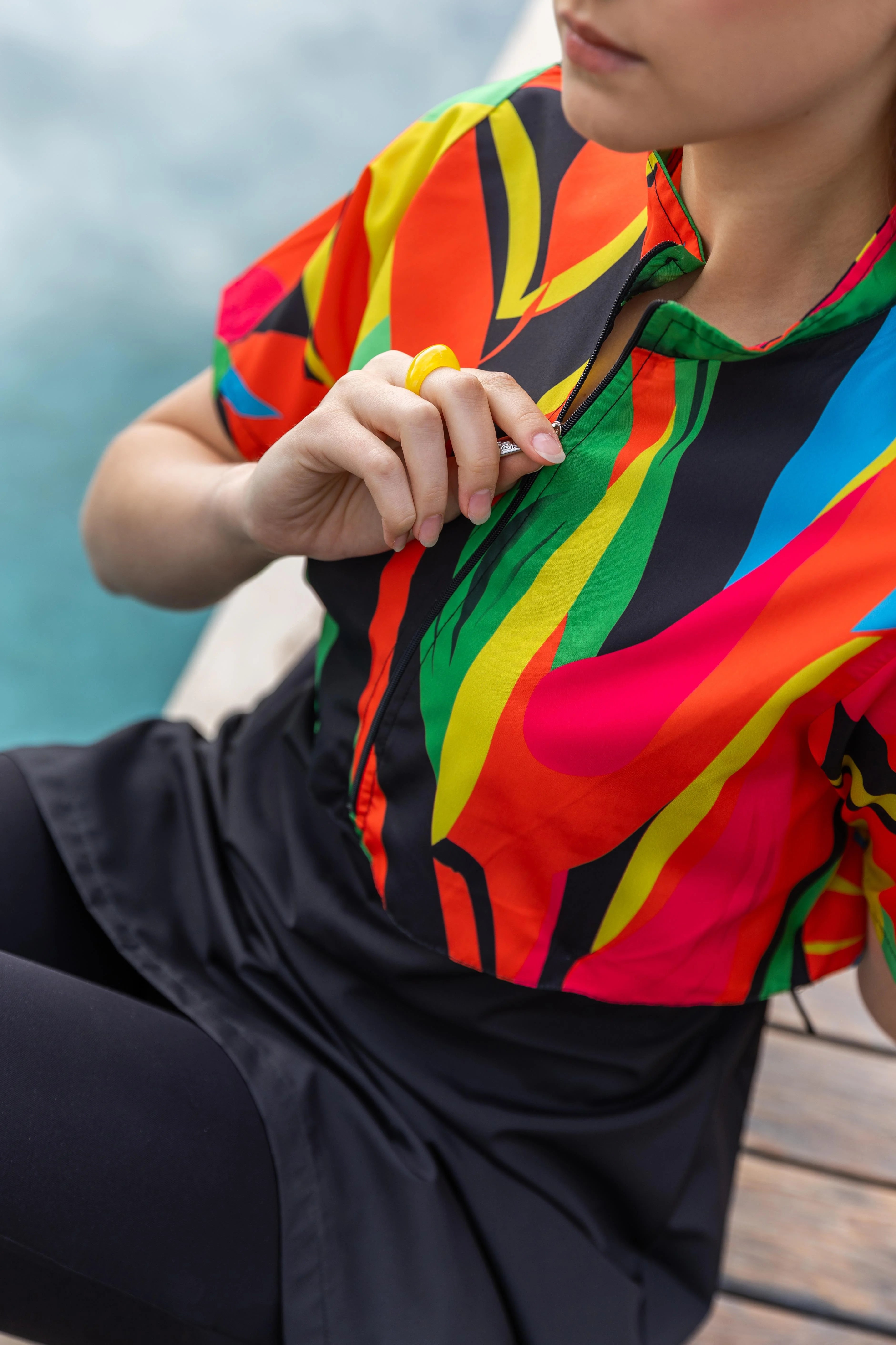 Burkini Virel – Ensemble Sport Chic Multicolore & Noir